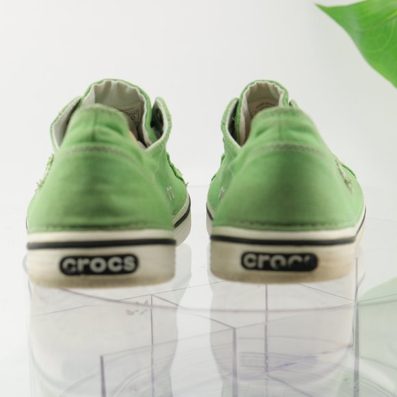 Crocs Hover Sneaker Canvas Rubber Lace-Up Women 10 Light Green Lightweight - Picture 6 of 12